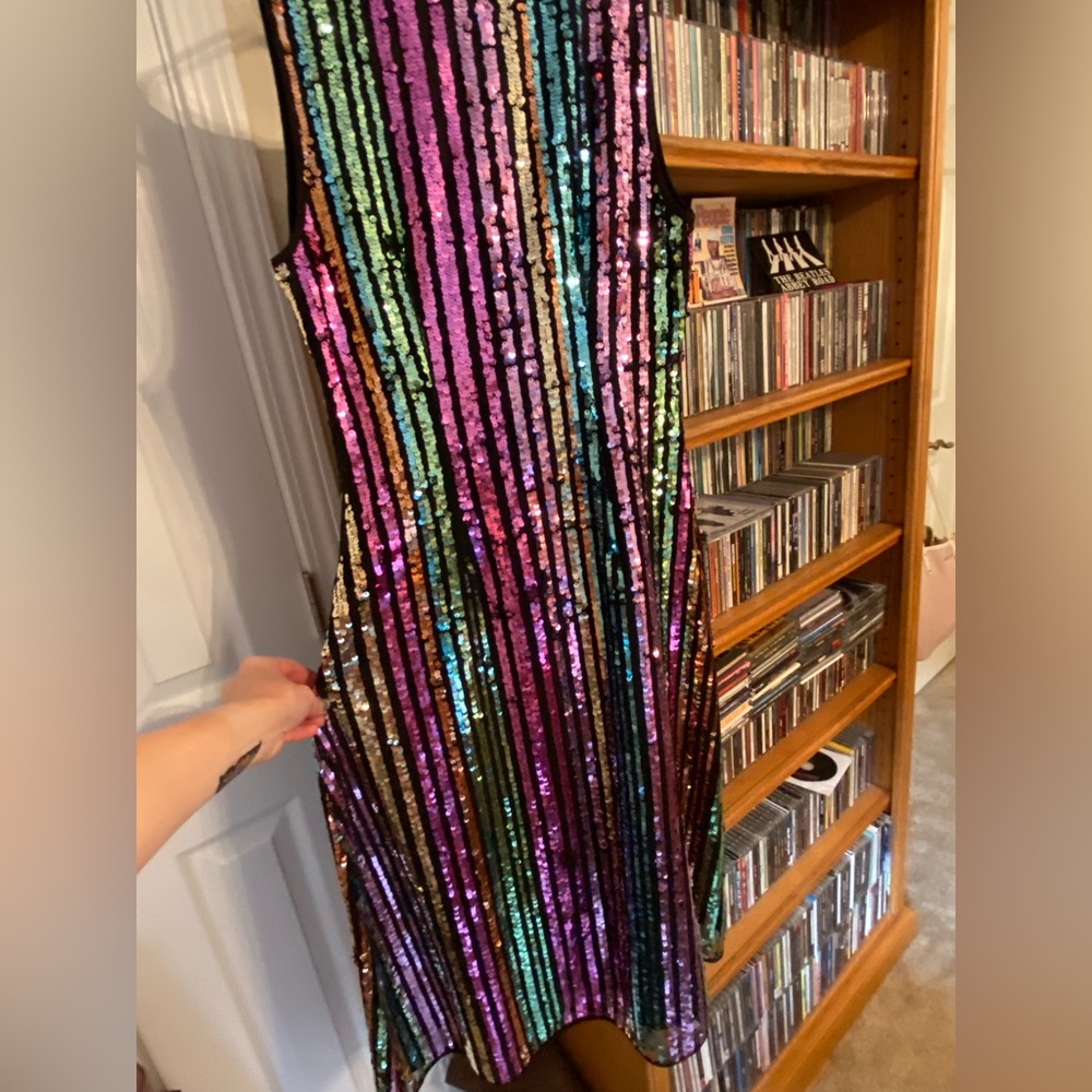 Halogen Multicolor Sequin Dress